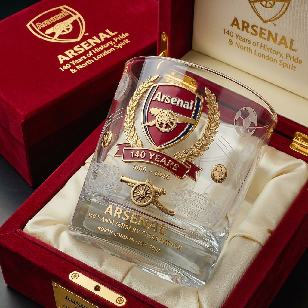 Arsenal F.C. 140th Anniversary Collectorsâ Whisky Glass