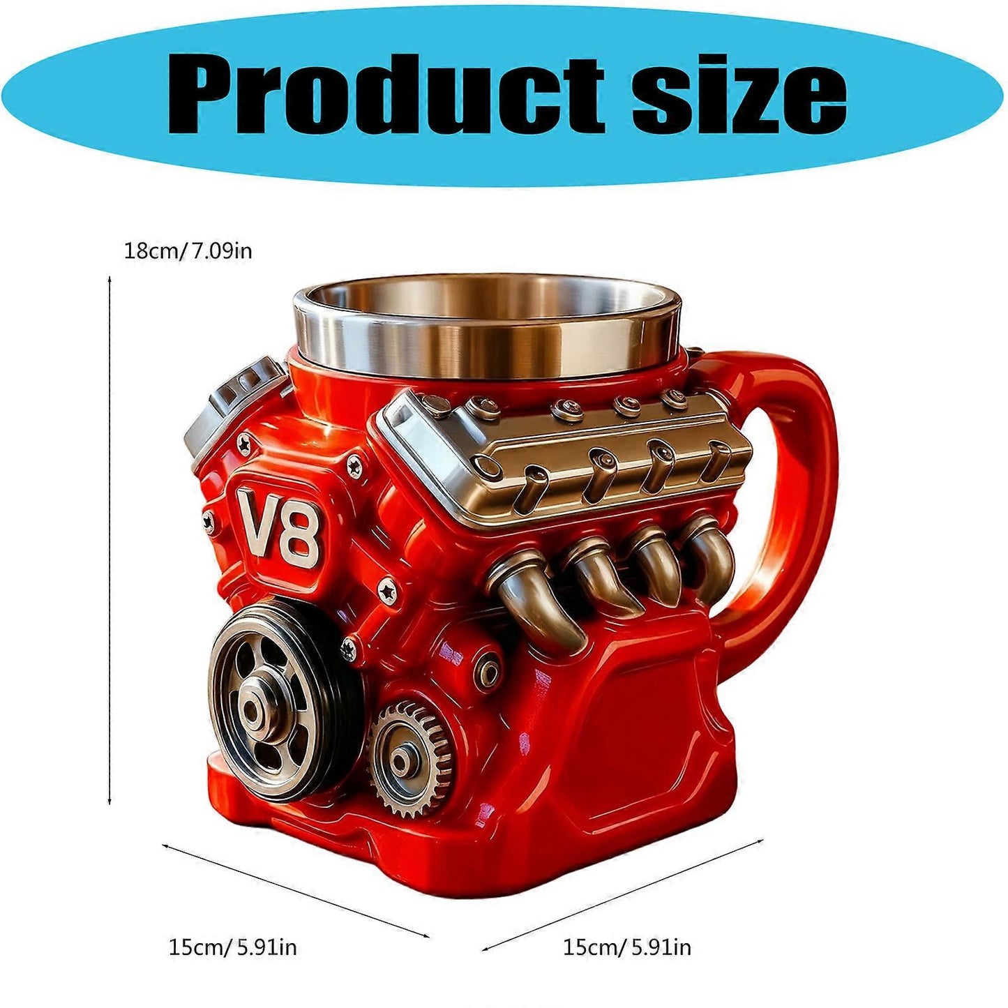 đ„LAST DAY 50% OFFđ„-Retro Engine Coffee Mug, V8 Engines Stainless Steel Cup