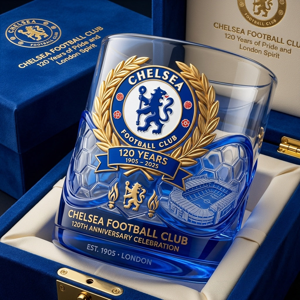 Chelsea Football Club 120th Anniversary Whisky Glass