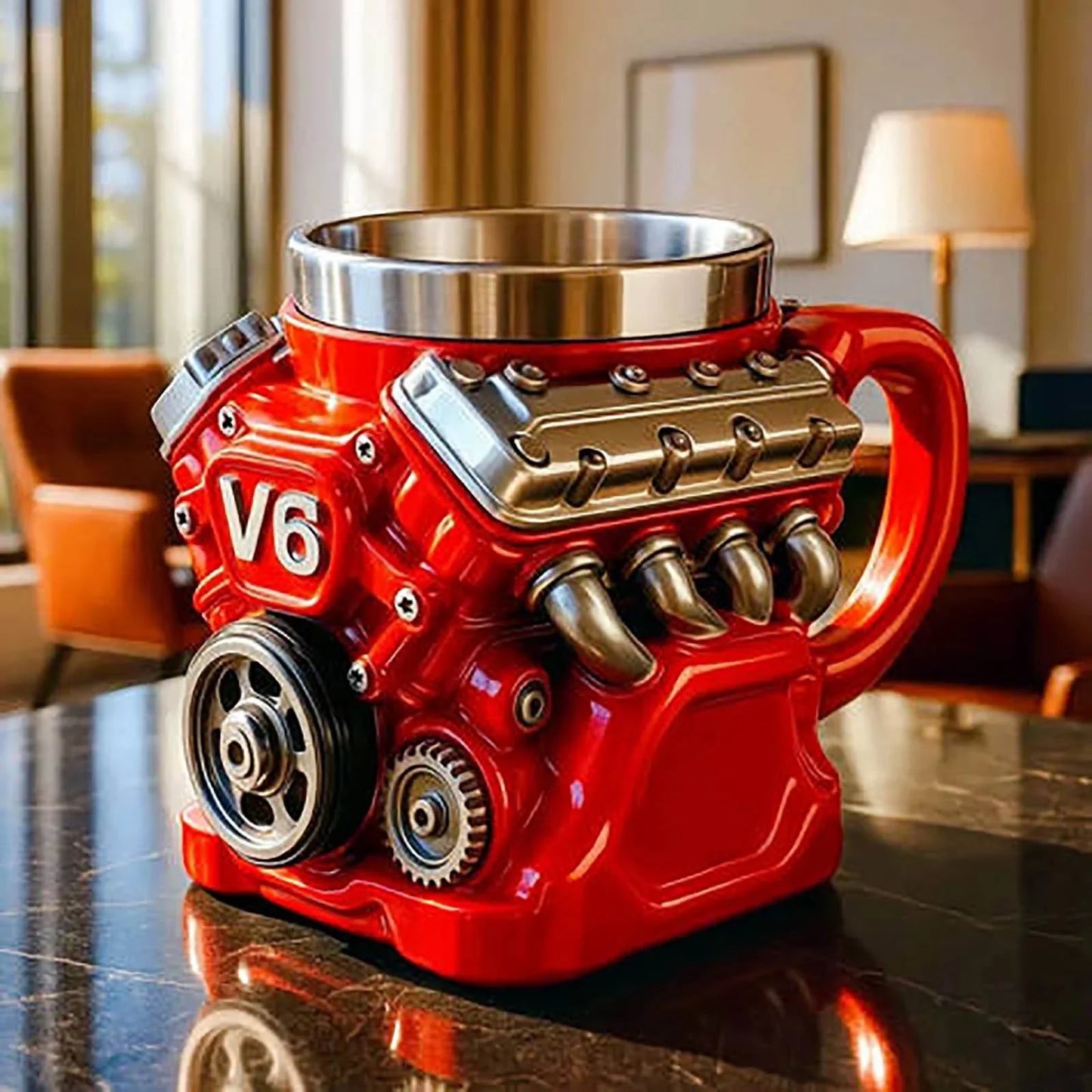 🔥LAST DAY 50% OFF🔥-Retro Engine Coffee Mug, V8 Engines Stainless Steel Cup