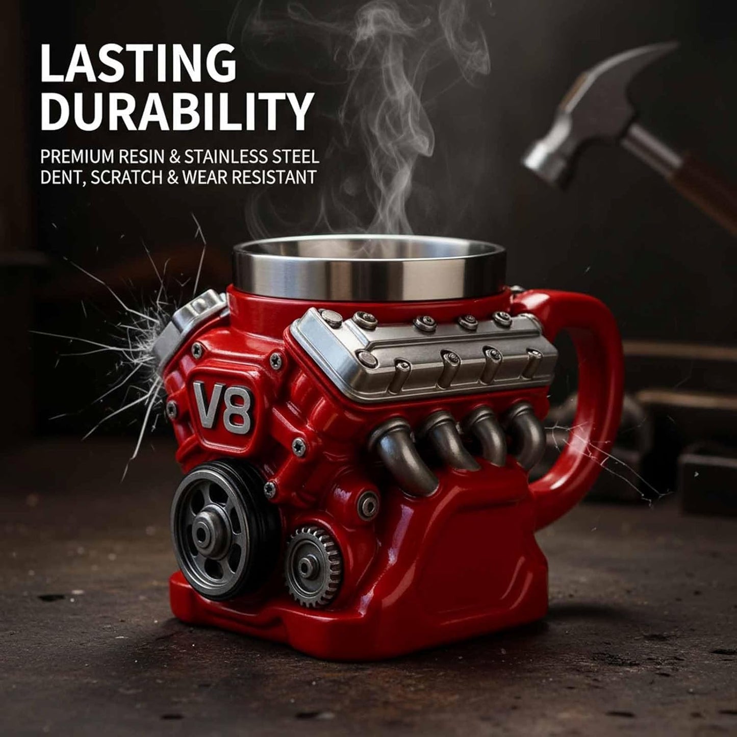 🔥LAST DAY 50% OFF🔥-Retro Engine Coffee Mug, V8 Engines Stainless Steel Cup