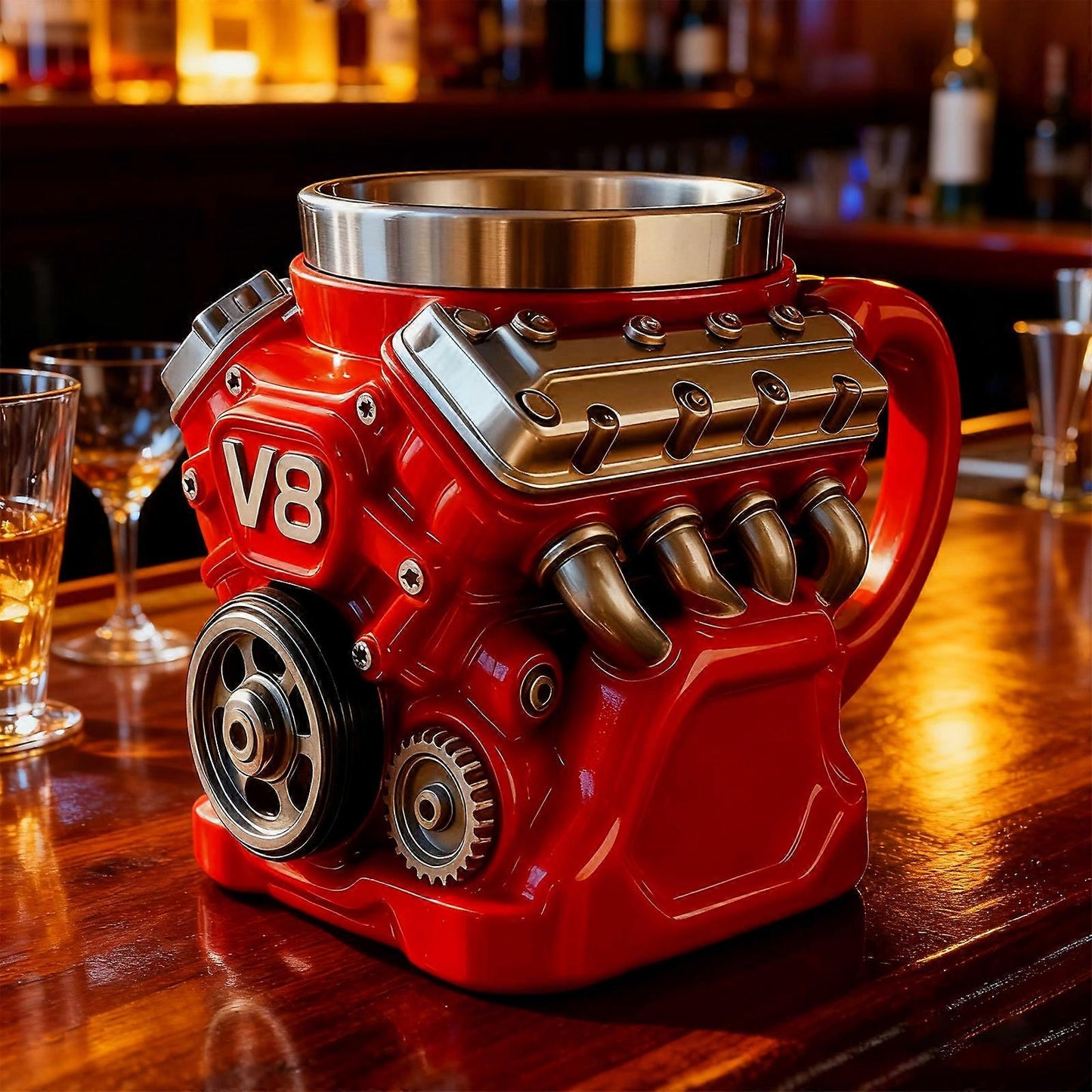 🔥LAST DAY 50% OFF🔥-Retro Engine Coffee Mug, V8 Engines Stainless Steel Cup