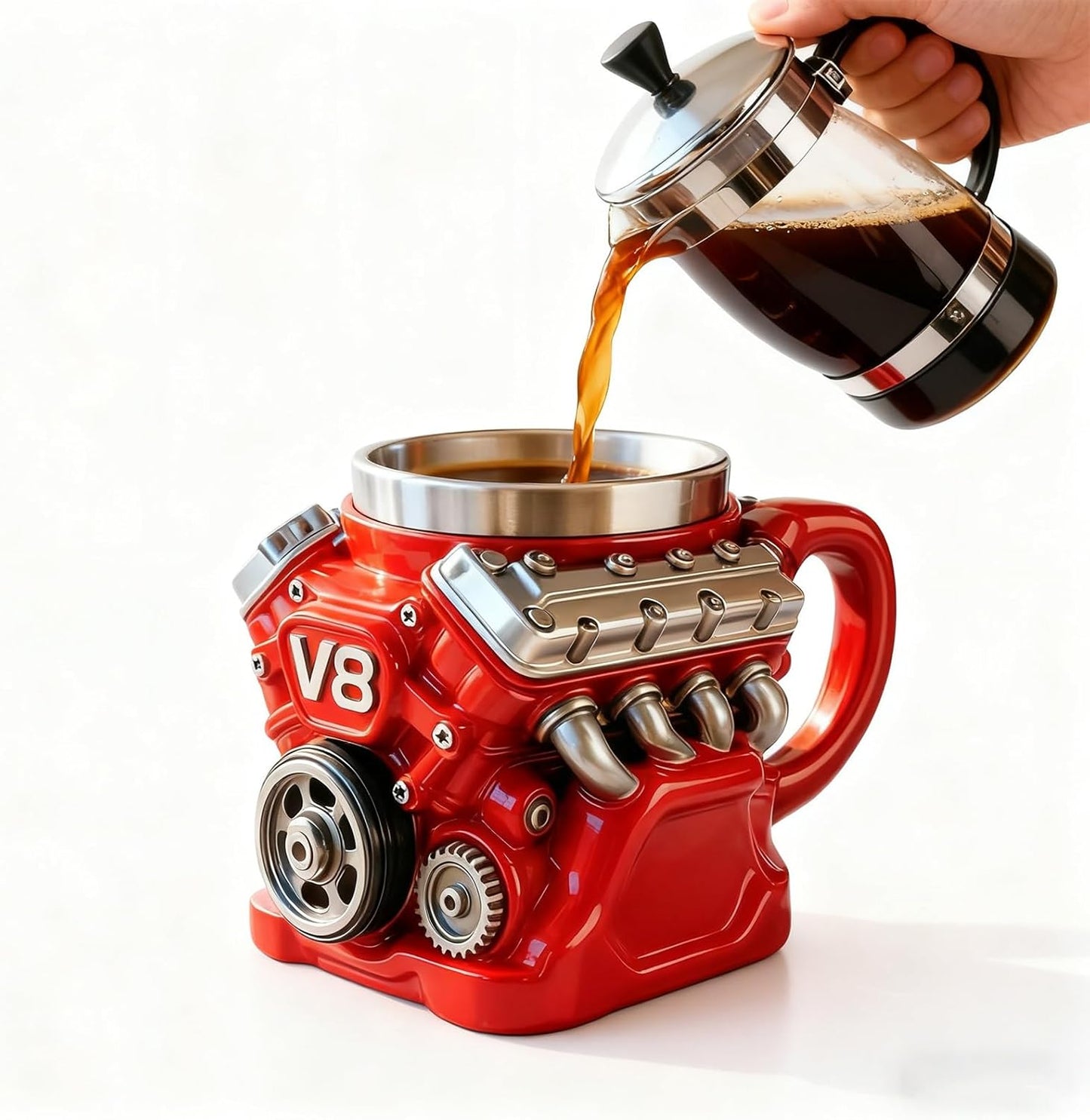 🔥LAST DAY 50% OFF🔥-Retro Engine Coffee Mug, V8 Engines Stainless Steel Cup