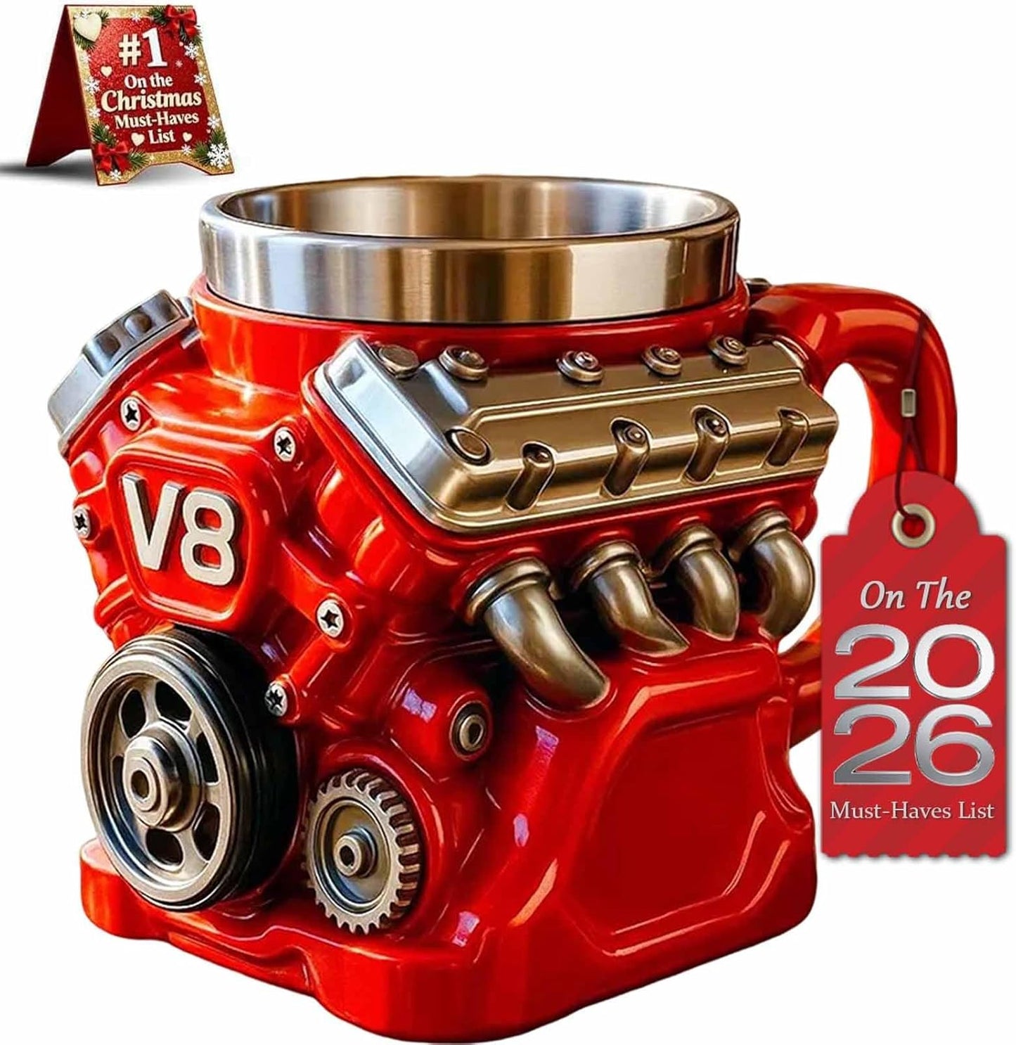 🔥LAST DAY 50% OFF🔥-Retro Engine Coffee Mug, V8 Engines Stainless Steel Cup