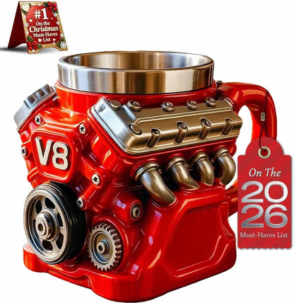 🔥LAST DAY 50% OFF🔥-Retro Engine Coffee Mug, V8 Engines Stainless Steel Cup