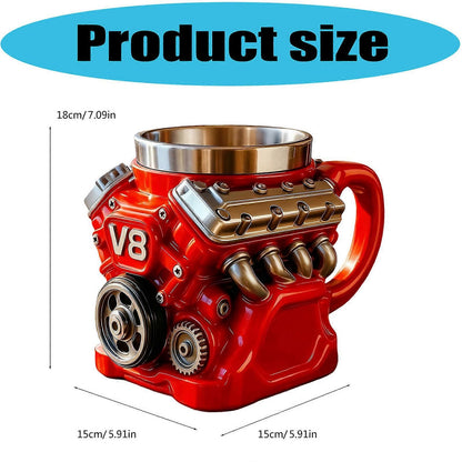 🔥LAST DAY 50% OFF🔥-Retro Engine Coffee Mug, V8 Engines Stainless Steel Cup