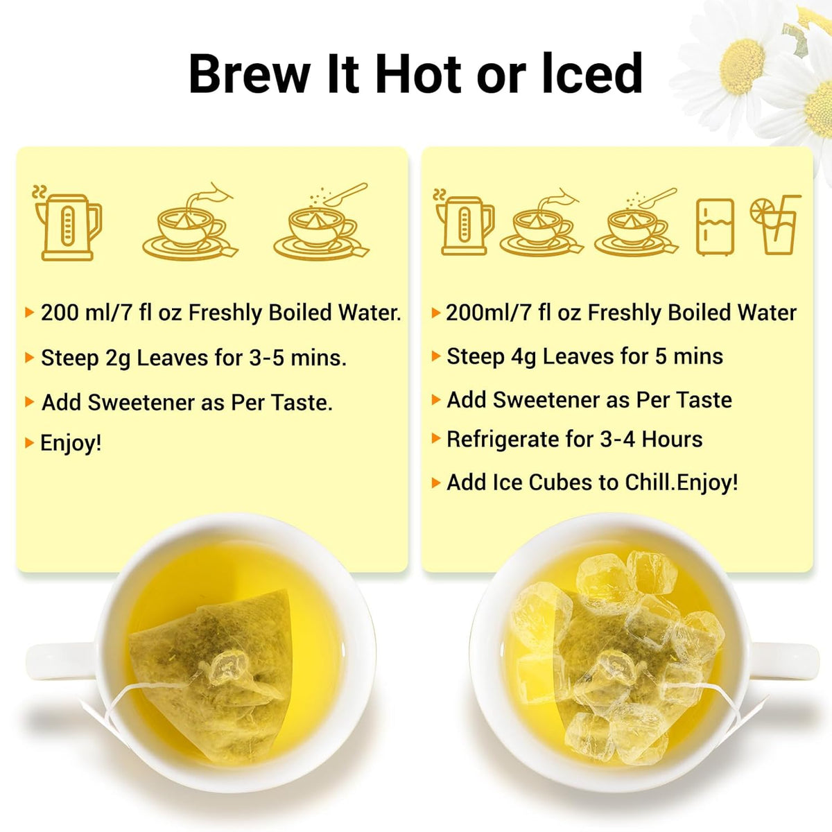 “FurCaper™ Chamomile Herbal Tea – Pure, Soothing, Caffeine-Free Relaxation (50 Bags)”