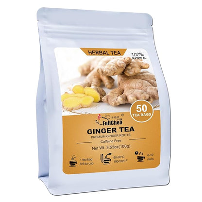 Ginger Tea Bags, 50 Teabags, 2g/bag - Premium Ginger Root Tea Bag