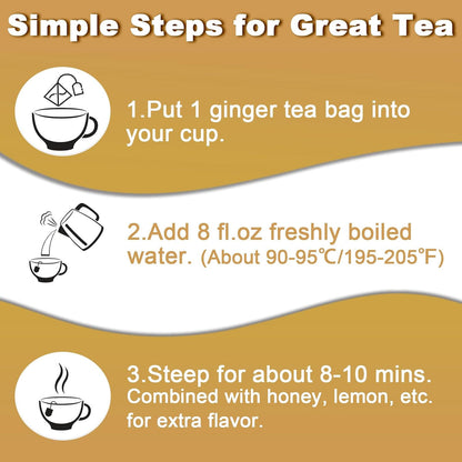 Ginger Tea Bags, 50 Teabags, 2g/bag - Premium Ginger Root Tea Bag